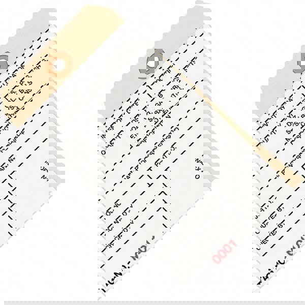 Blank Tag: 6-1/4'' High, Manila & White, Synthetic Paper